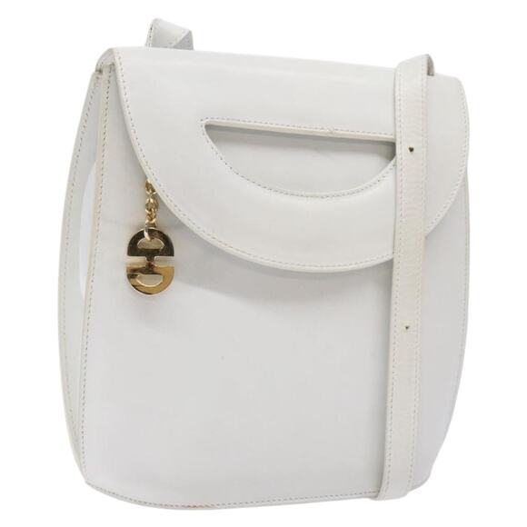 CELINE Shoulder Bag Leather Gold White - Picture 1 of 13